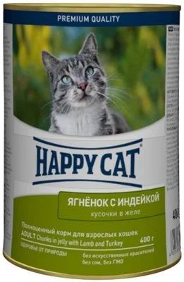 Лот: 15055652. Фото: 1. (Хэппи Кэт) Ягненок/Индейка 400г... Корма