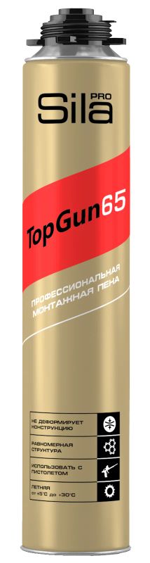 Лот: 16251753. Фото: 1. Пена Sila TopGun 65, 875мл профессиональная... Клеи, герметики, пена монтажная, клейкие ленты