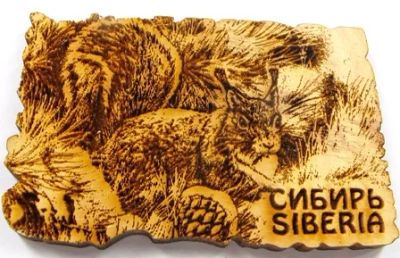 Лот: 10549388. Фото: 1. Кедр Магнит Сибирь Белка 5 см... Магниты сувенирные