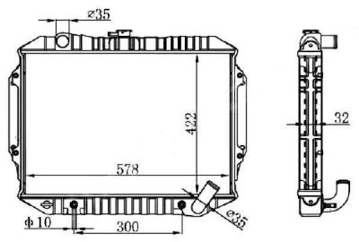Лот: 3706237. Фото: 1. Радиатор mitsubishi pajero 4d56t... Двигатель и элементы двигателя