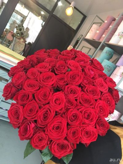 Лот: 13805978. Фото: 1. Букет большие Красные Розы 15... Свежие цветы