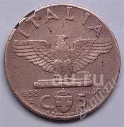 Лот: 18661048. Фото: 1. Италия. 5 чентезимо 1938г. Европа