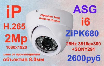 Лот: 11726458. Фото: 1. IP 2M 8.0 мм i6 ASG ZipK628 3516CV300... Видеонаблюдение