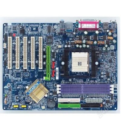 Лот: 917419. Фото: 1. мать S 754 ga-k8ns + проц семпрон... Материнские платы