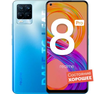 Лот: 22221235. Фото: 1. Смартфон realme 8 Pro 128GB Синий... Смартфоны
