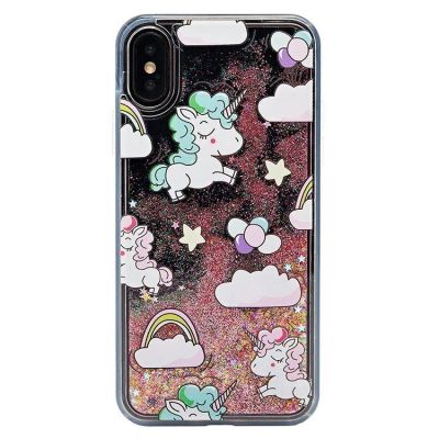 Лот: 12834069. Фото: 1. Чехол iPhone X/ XS Плавающие блестки... Чехлы, бамперы