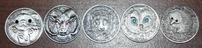 Лот: 3772297. Фото: 1. Набор монет с животными: Ёж Баран... Другое (монеты)