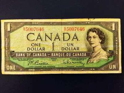 Лот: 19451510. Фото: 1. Канада 1 доллар 1954 сохран. Америка