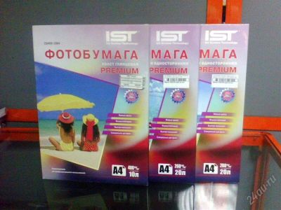 Лот: 2172387. Фото: 1. Фотобумага IST A4 полуглянец 260г... Фотобумага, плёнка