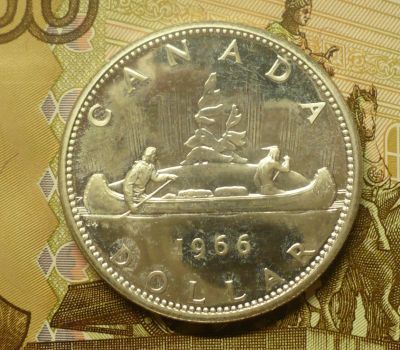 Лот: 18796561. Фото: 1. Канада 1 доллар 1966 г. Америка