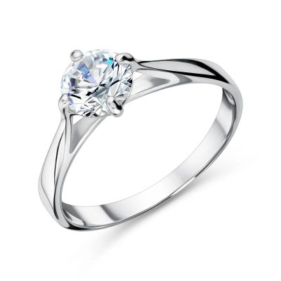 Лот: 23887114. Фото: 1. Серебряное кольцо с фианитом и... Кольца, перстни