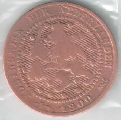 Лот: 14480734. Фото: 1. Голландия Нидерланды 1 цент 1900... Европа