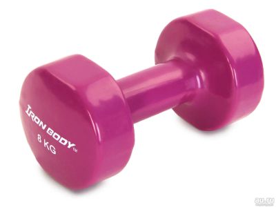 Лот: 9848665. Фото: 1. Гантель виниловая Iron Body 8... Гантели