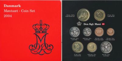 Лот: 10532827. Фото: 1. Дания 2004 Набор монет UNC 7шт... Наборы монет