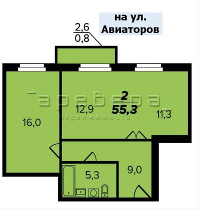 Лот: 20208694. Фото: 1. 2-комнатная квартира на Преображенский... Квартиры, студии