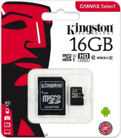 Лот: 16181429. Фото: 1. Карта памяти micro SDHC 16GB Kingston... Карты памяти