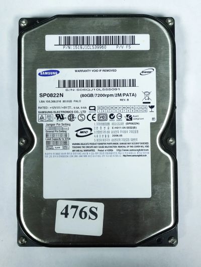 Лот: 18421116. Фото: 1. Жесткий диск IDE Samsung SP0822N... Жёсткие диски (HDD)