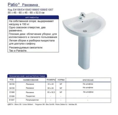 Лот: 13434706. Фото: 1. Пьедестал Jacob Delafon Patio. Раковины, умывальники