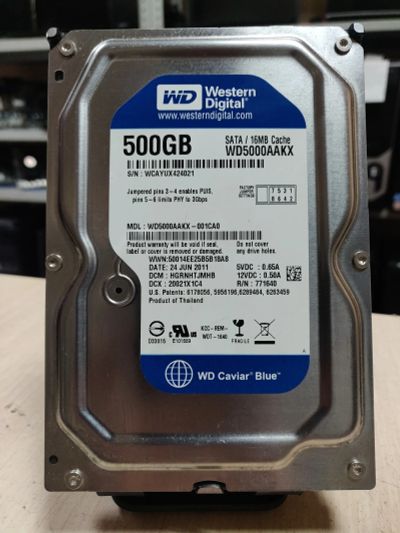 Лот: 21389441. Фото: 1. HDD 500 Гб/3,5"/7200/WD Blue. Жёсткие диски (HDD)