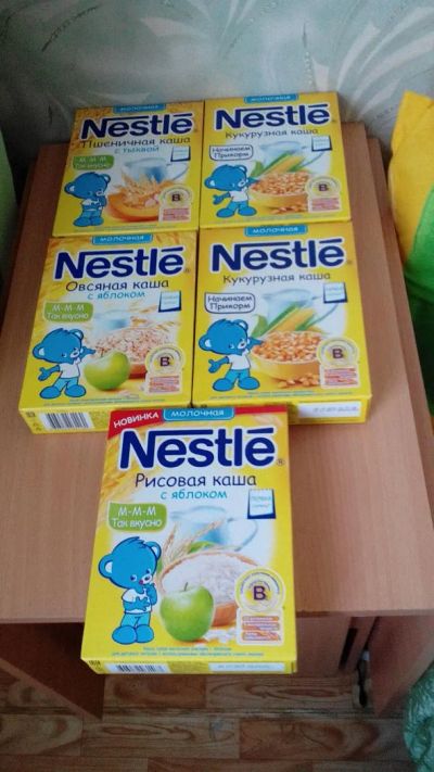 Лот: 5283631. Фото: 1. каша nestle нестле. Пять пачек... Детское питание