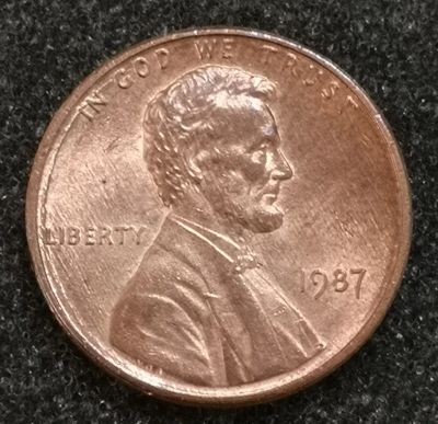 Лот: 23519745. Фото: 1. 1 цент 1987 года. США. Штемпельный... Америка