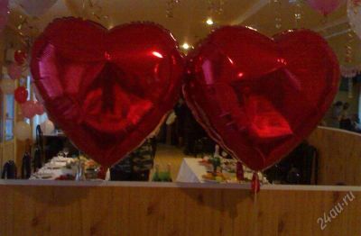 Лот: 3156123. Фото: 1. Сердца красные наполненные гелием... Воздушные шары