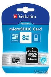 Лот: 1934678. Фото: 1. Карта памяти microSD HC 8 GB Verbatim... Карты памяти