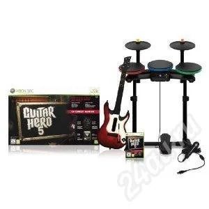 Лот: 412392. Фото: 1. XBOX360 guitar hero 5 полный комплект. Игровые приставки, консоли