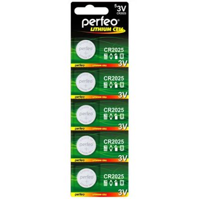 Лот: 22144854. Фото: 1. Элем.пит.PERFEO CR2025/5BL LITHIUM... Батарейки, аккумуляторы, элементы питания