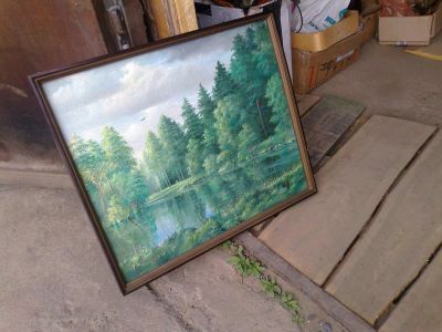 Лот: 4002469. Фото: 1. масло холст подпись рама пейзаж. Картины, гравюры