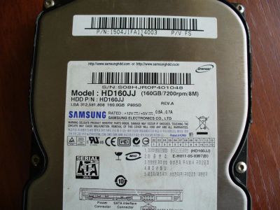 Лот: 9279289. Фото: 1. Жёсткий диск 160гб. Жёсткие диски (HDD)