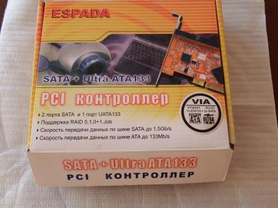 Лот: 9088341. Фото: 1. PCI контроллер, 2 SATA + Ultra... Платы расширения, контроллеры, доп. порты