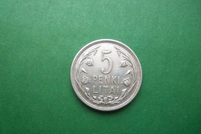 Лот: 17947989. Фото: 1. 5 лит 1925 г. Литва, серебро. Страны СНГ и Балтии