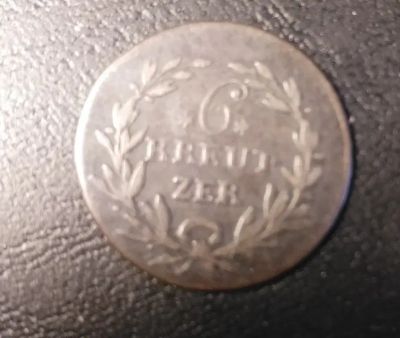 Лот: 25280574. Фото: 1. Германия! Баден!6 крейцеров 1816... Германия и Австрия