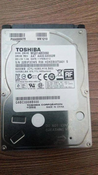 Лот: 11090447. Фото: 1. HDD Toshiba 500 Gb 2.5". Жёсткие диски (HDD)