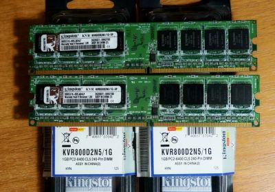 Лот: 12313218. Фото: 1. ОЗУ kingston DDR2 800 DIMM 1Gb. Оперативная память