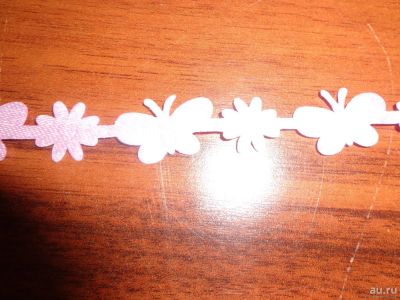 Лот: 8618354. Фото: 1. лента декоративная розовая бабочки... Ткани, нитки, пряжа