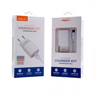 Лот: 22147525. Фото: 1. СЗУ RECCI FAST CHARGER LIGHTNING... Зарядные устройства, блоки питания, адаптеры сетевые для смартфонов