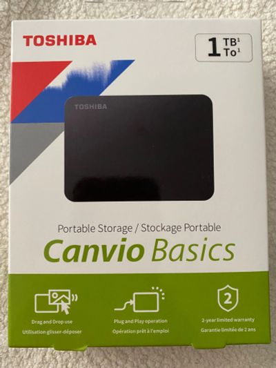 Лот: 20677494. Фото: 1. Toshiba Canvio Basics 1TB HDD... Внешние жесткие диски