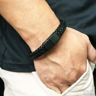 Лот: 9899327. Фото: 1. Мужской кожаный браслет № 8. Браслеты