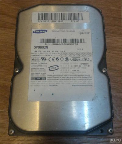 Лот: 9163500. Фото: 1. Неисправный Samsung SpinPoint... Жёсткие диски (HDD)