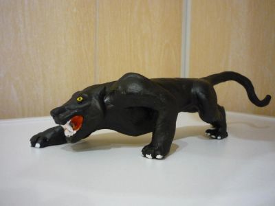 Лот: 9083683. Фото: 1. Черная пантера, сувенир. Лепка из полимерной глины