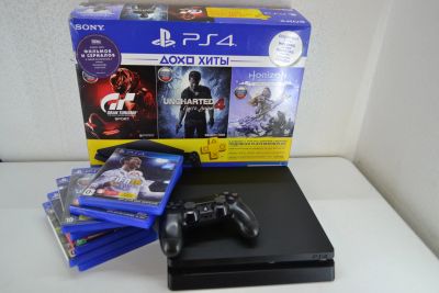Лот: 15831742. Фото: 1. Playstation 4 slim / 1 геймпад... Игровые приставки, консоли