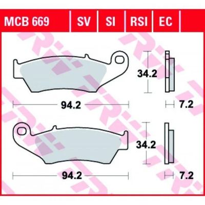 Лот: 11126575. Фото: 1. Тормозные колодки TRW MCB669SI... Запчасти