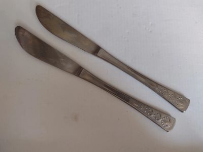 Лот: 19930205. Фото: 1. 2 ножа для масла (СССР). Столовые приборы, ножи
