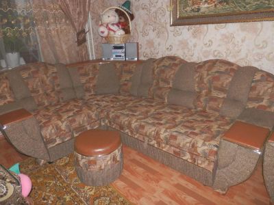 Лот: 11154541. Фото: 1. Диван-уголок и кресло. Комплекты мягкой мебели