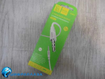 Лот: 20346791. Фото: 1. Кабель AUX Denmen DX01 1m белый. Дата-кабели, переходники