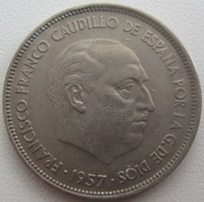 Лот: 4723515. Фото: 1. Испания 25 песет 1957. Европа
