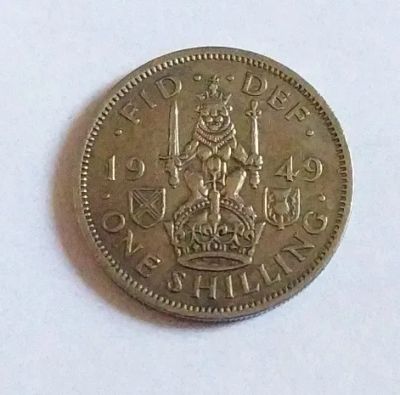Лот: 21546695. Фото: 1. Великобритания 1 шиллинг 1949... Великобритания и острова