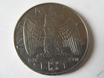 Лот: 5462077. Фото: 1. Италия 1 лира 1939. Европа